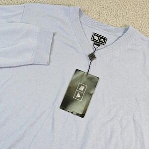 Adidas Sweater Mens 2XL Blue 100% Wool V Neck Golf Pullover Knit Freeze